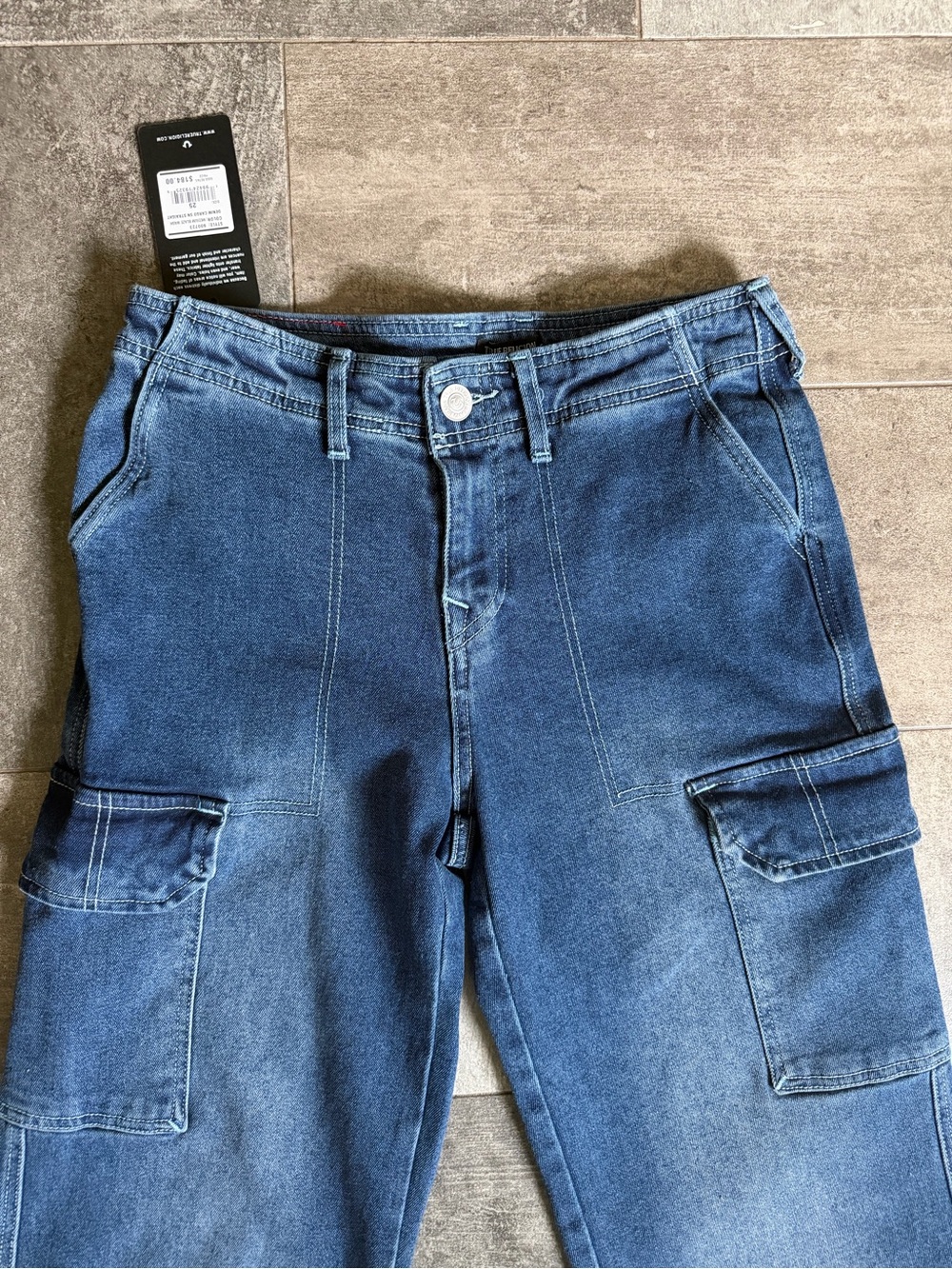 True Religion Denim Cargo Straight Pant Jeans Utility | Carpenter Sz 25 - Picture 5 of 12